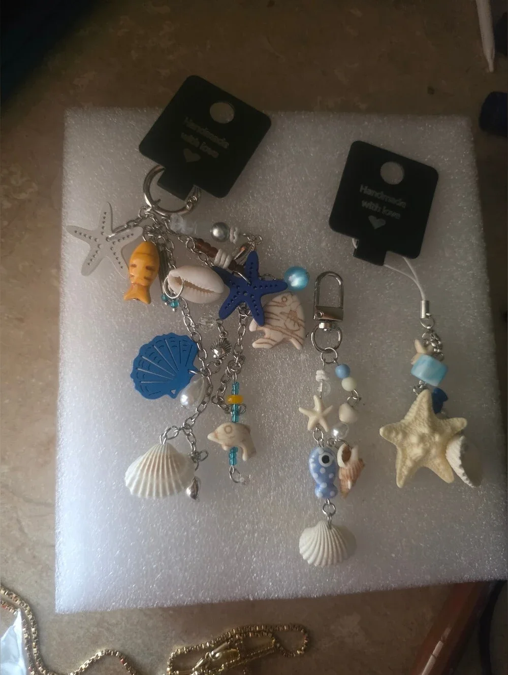 Handmade 3 Piece Set .Matching Key, Bag And Phone Charm.